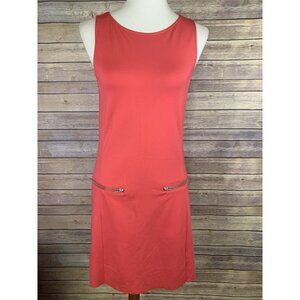 BB Dakota Womens XS NWT Stretchy Knit Dress Zip Pockets Sleeveless Coral